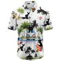 Black Cat Hawaiian Shirt, Black Cat On Summer Beach Palm Tree Aloha Shirt - Perfect Gift For Black Cat Lovers, Husband, Boyfriend, Friend, Family