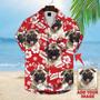 Bulldog Hawaiian Shirt Custom Photo, Dog Floral Red Personalized Hawaiian Shirt - Perfect Gift For Dog Lovers, Family, Friends