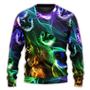 Cat Awesome Flash Neon Style Ugly Christmas Sweaters