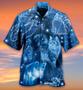 Cat Hawaiian Shirts For Summer, Cat Blue Neon Stunning Aloha Shirts - Perfect Gift For Men Women, Gift For Friend, Team, Cat Lovers