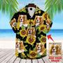 Custom Animal Sunflower Pattern Hawaiian Shirt, Personalized Hawaiian Shirts, Custom Photo Hawaiian Shirt