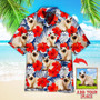 Custom Baby Cat With Red Flower Tropical Custom Hawaiian Shirt, Custom Animal Hawaiian Shirt, Personalized Hawaiian Shirts, Custom Photo Hawaiian Shirt