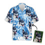 Custom Pet Dog Hawaiian shirt - Custom Photo Pet Leaves & Flowers Pattern Blue Personalized Hawaiian Shirt - Perfect Gift For Animal Lovers, Friend, Family