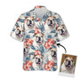 Custom Pet Dog Hawaiian Shirt - Custom Photo Pet Leaves & Flowers Pattern White Color Personalized Hawaiian Shirt - Perfect Gift For Animal Lovers, Friend, Family