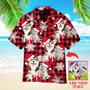 Custom Photo Dog On Retro Winter Buffalo Plaid Custom Hawaiian Shirt, Personalized Hawaiian Shirts - Perfect Gift For Dog Lovers, Family, Friends