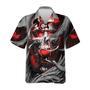 Customized Billiard Hawaiian Shirts, Red Skull Reaper Pool 8 Ball Personalized Aloha Shirt - Gift For Billiard Lovers, Billiard Players