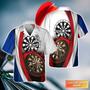 Customized Darts Hawaiian Shirt, American Flag Dartboard, Personalized Name Hawaiian Shirt For Men - Perfect Gift For Darts Lovers, Darts Players