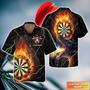 Customized Darts Hawaiian Shirt, Personalized Name Dragon And Darts Hawaiian Shirt For Men - Perfect Gift For Darts Lovers, Darts Players
