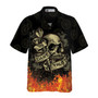 Darts Hawaiian Shirt Flame Skull, In Dart We Trust Play Hard, Colorful Summer Aloha Shirt For Men Women, Perfect Gift For Friend, Family, Husband
