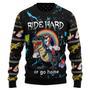 Dinosaur Unicorn Ride Hard Ugly Christmas Sweater