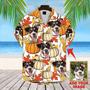 Dog Custom Hawaiian Shirt - Custom Photo Pet Leaves & Pumpkin Pattern Personalized Hawaiian Shirt - Perfect Gift For Dog Lovers, Friend, Family