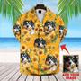 Dog Custom Hawaiian Shirt - Custom Photo Pet Sunflower & Yellow Pattern Personalized Hawaiian Shirt - Perfect Gift For Dog Lovers, Friend, Family