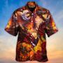 Dragon Aloha Hawaiian Shirt For Summer, Dragon Red Skull Skeleton Fire Art Style Hawaiian Shirts Outfit For Men Women, Dragon Lovers