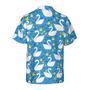 Duck Hawaiian Shirt, Floral Swans And Ducks Swimming Aloha Shirt For Men Women - Perfect Gift For Duck Lovers, Husband, Boyfriend, Friend, Family