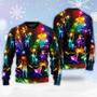 Family Happy Love Tree Neon Light Style Ugly Christmas Sweaters