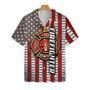 Firefighter Hawaiian Shirt, Firefighter Logo And Red American Flag Aloha Shirt For Men - Gift For Firefighter, Husband, Boyfriend, Family, Friends