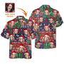 Funny Custom Face Christmas Pattern Hawaiian Shirt, Custom Photo Hawaiian Shirt - Personalized Summer Gifts For Men, Women