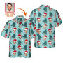 Funny Custom Face Christmas Tree Hawaiian Shirt, Custom Photo Hawaiian Shirt - Personalized Summer Gifts For Men, Women