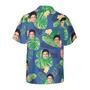 Funny Custom Face Tropical Pattern In Blue Background Hawaiian Shirt, Custom Photo Hawaiian Shirt - Personalized Summer Gifts For Men, Women