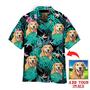 Golden Retriever Hawaiian Shirt Custom Photo, Dog Palm Leaves Tropical Personalized Hawaiian Shirt - Perfect Gift For Cat Lovers, Family, Friends