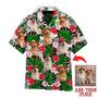 Golden Retriever Hawaiian Shirt Custom Photo, Golden Retriever Dog Sitting Palm Leaves Personalized Hawaiian Shirt - Gift For Dog Lovers, Family, Friends