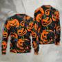 Halloween Black Cat Pumpkin Scary Tropical Ugly Sweaters