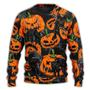 Halloween Black Cat Pumpkin Scary Tropical Ugly Sweaters