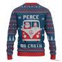 Hobby Peace On Earth Santa Claus And Jesus In The Car Ugly Christmas Sweater