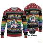 Hobby Unicorn LGBT Pew Pew Ugly Christmas Sweater