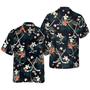 Hockey Tropical Black & Blue Hawaiian Shirt, Colorful Summer Aloha Shirt For Men Women, Perfect Gift For Husband, Wife, Friend, Family