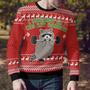 I Workout So I Can Eat Garbage Raccoon Ugly Christmas Sweater