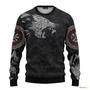 Iceland Fenrir Wolf And Vegvisir Viking Ugly Christmas Sweater