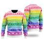 LGBT Rainbow Cozy Holiday Pattern Ugly Christmas Sweater For Men & Women