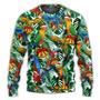 Parrot Love Xmas Tropical Leaf Ugly Christmas Sweaters