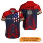 Personalized Name Darts Aloha Hawaiian Shirt - Colorful Darts Pattern And US Flag Personalized Name & Text Hawaiian Shirt For Men & Women, Darts Lover