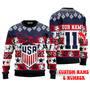 Personalized USA Champion Cup Football 2022 Ugly Christmas Sweaters