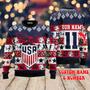 Personalized USA Champion Cup Football 2022 Ugly Christmas Sweaters