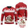 Photo Inserted Dog On Vintage Red Christmas Sweaters For Men & Women