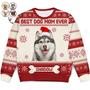 (Photo Inserted) Funny Pet Face Best Dog Mom Ever - Personalized Ugly Sweater
