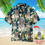 Portrait Of Gray Poodle On Floral Flowers Custom Hawaiian Shirt, Personalized Hawaiian Shirts, Custom Photo Hawaiian Shirt