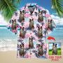Ragdoll Cat On Pink Palm Tree Tropical Island Custom Photo Hawaiian Shirt, Personalized Hawaiian Shirts - Perfect Gift For Cat Lovers, Family, Friends