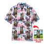 Ragdoll Cat On Pink Palm Tree Tropical Island Custom Photo Hawaiian Shirt, Personalized Hawaiian Shirts - Perfect Gift For Cat Lovers, Family, Friends