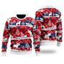 Red Blue Light Up Christmas Ugly Sweater For Men & Women