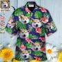 Shiba Inu Face Custom Aloha Hawaii Shirt - Dog Custom Photo With Tropical Pattern Personalized Hawaiian Shirt - Perfect Gift For Dog Lovers, Friend, Family