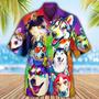 Siberian Husky Hawaiian Shirt, Dog So Cool Aloha Hawaiian Shirt For Summer, Colorful Dog Hawaiian Shirt, Gift For Men Women, Dog Lover, Dog Mom Dad