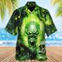 Skull Aloha Hawaiian Shirt For Summer - Skull Green Fear No Man Hawaiian Shirt - Perfect Gift For Men, Women, Skull Lover