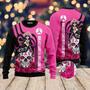 Skull Breast Cancer Awareness Ugly Christmas Sweater