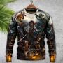 Skull Fantasy Ghost Caribbean Pirate Ugly Christmas Sweaters