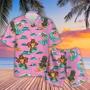 Surfing Bear Aloha Hawaiian Shirts For Summer - Pink Tiki Party Hawaiian Set Outfits For Men Women - Gift For Surfing Bear Lovers, Friend, Family