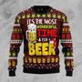 Time For Beer Dark Red Ugly Christmas Sweater For Men & Women